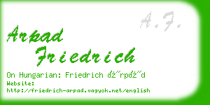 arpad friedrich business card